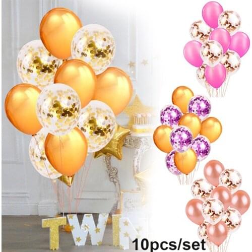 10pcs/set Lot Rose Gold Mixed Ballons Foil Balloons Helium Confetti Popular Party Balloon Supplies for Wedding Birthday Baby Sho