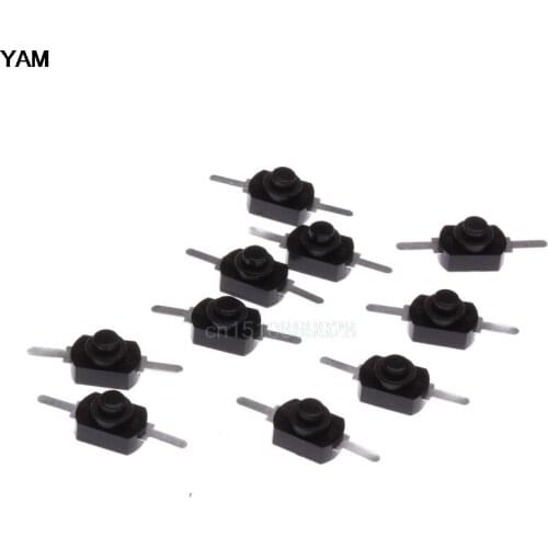 10X 1A 30V DC 250V Black Latching On Off Mini Torch Push Button Switch New