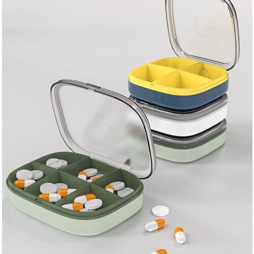 4/6 Grid Pill Case Storage Box Diabetic Pill Box Compartment Weekly Medicine Tablet Dispenser Splitters 7-day Pill organizer