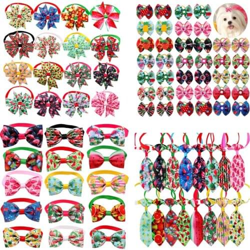 Free Shipping 200pcs Pet Accessories Dog Bows Summer Dog Bowtie Pet Dog Neckties Small Dog Hair Bows Pet Dog Hair Accessories