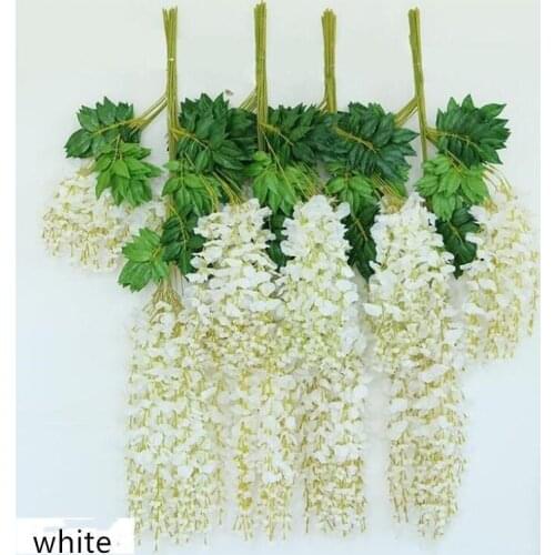 Free Shipping Simulation Artificial Silk Flowers Beautiful Wisteria Vine Birthday Christmas Ornaments For Party Wedding