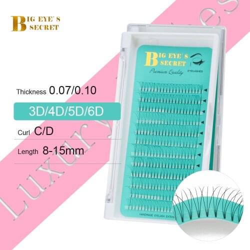 Big eyes secret lashes extesnsion 3D/4D/5D/6D Short Stem Volume Lashes Faux Mink Lashes Premade Fans Eyelash Extensions
