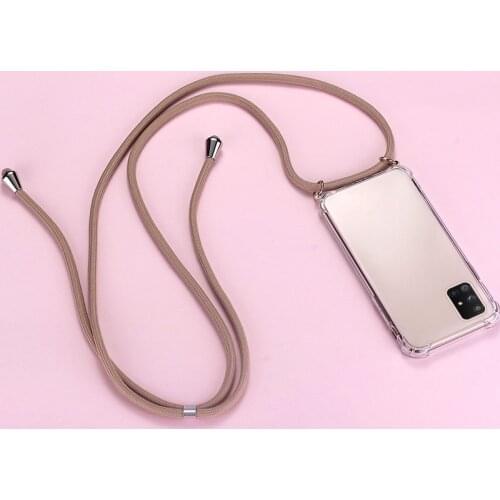 Lanyard Clear Silicone Phone Case For Samsung Galaxy S21 S20 FE A71 5G A51 A32 A21S A10 A12 S10 5G Case S 21Necklace Rope Funda