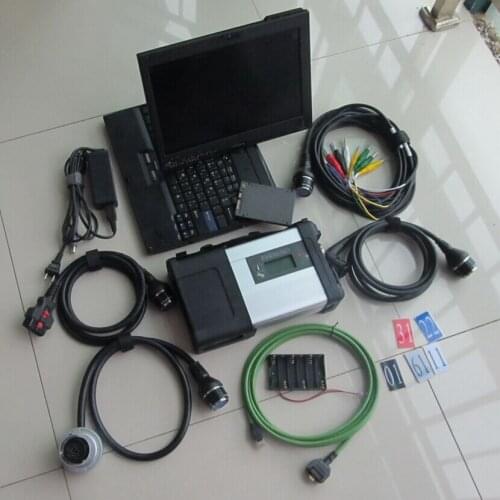 Diagnosis MB star C5 multiplexer full cable MB SD connect C5 with full software 2020.12V 480G SSD in Laptop X200T used Tablet PC