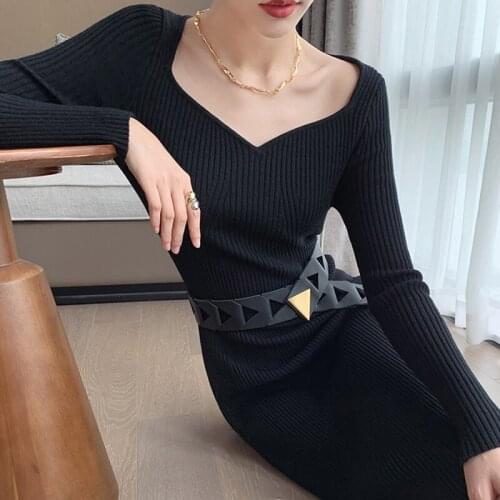 Модные трикотажные платья Feelingstory China At AliExpress