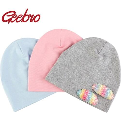 Geebro Fashion New Baby Cotton Rainbow Accessories Hat Spring Autumn Toddler for Boys Girls Warm Solid Color Children Cap