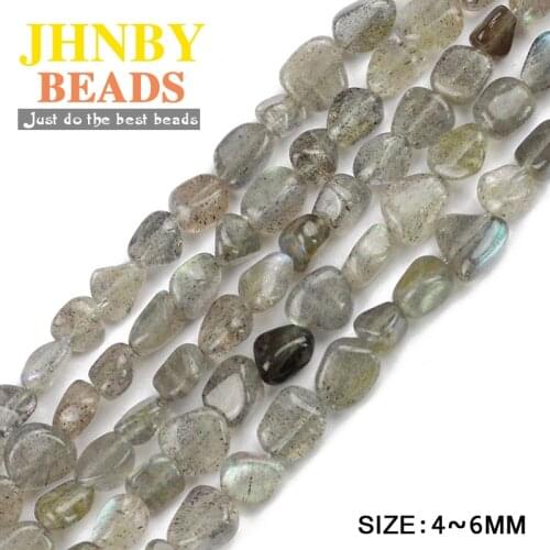JHNBY Spectrolite/Labradorite Irregular Gravel Chips Loose beads Natural Stone Jewelry bracelet making DIY Accessories Wholesale