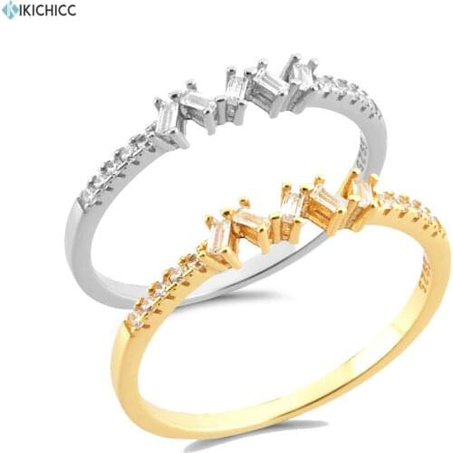 KIKICHICC 925 Sterling Silver Zircon Line Pave Ring Women Luxury Size Women Wedding Luxury European Rock Punk Fashion Jewelry