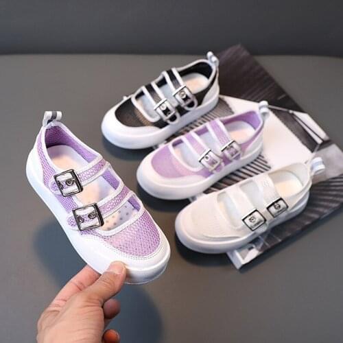 2021 Summer Net Shoes New Girls Fashion Casual Shoes Breathable Sandals Comfortable Student Shoes Breathable Flats Air Mesh Hot