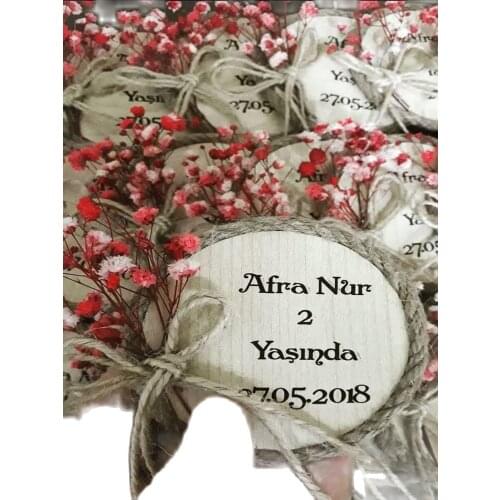 Magnet Customized Wedding Ceremony Love Party Special Occasions Wooden Real Dried Flower Souvenir Mirror Quality Celebration