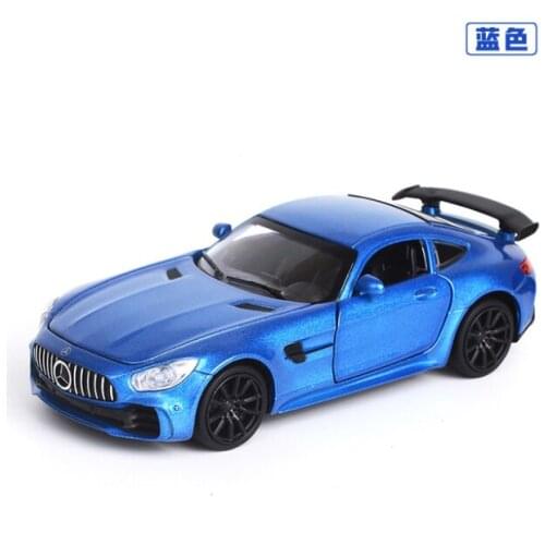 Amg-gt simulation alloy car car model 1:32 acousto-optic return force childrens toy sports car model blue car