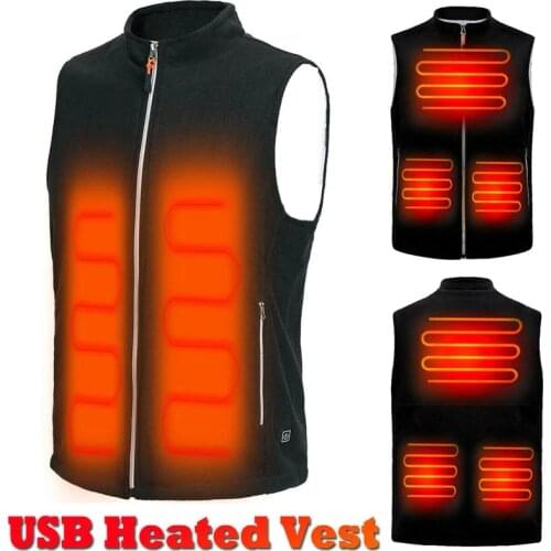 5 Heating Areas Men Autumn Winter Warm Electric Thermal Cloth Waistcoat Fish Hiking Outdoor USB Infrared Heating Vest Jacket