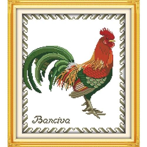 The big cock (3) cross stitch kit animal bird x stitching aida 14ct 11ct count print canvas embroidery DIY handmade needlework