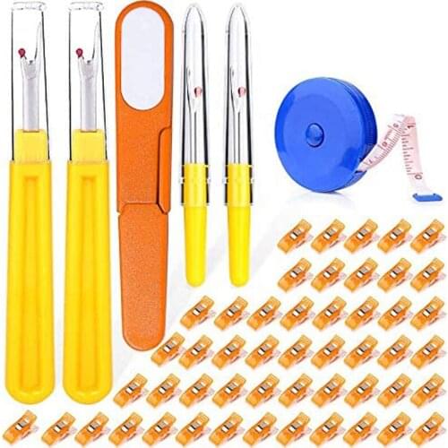 LMDZ 56PCS Hand Sewing Tools Set Quilting Sewing Clips Seam Rippers Tape Measure 2 Big + 2 Small Seam Cutter For Embroidery Tail