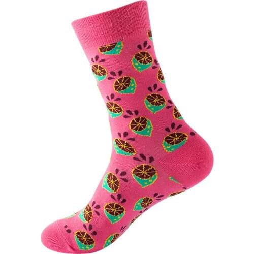 CHSDCSI Socks Women Fruit Printed Cotton Harajuku Kawaii Funny Happy Novelty Ankle Girl Cherry Strawberry Funny Socks 1 Pair