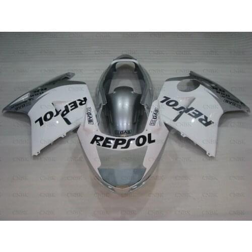 Fairings for Honda Cbr1100XX 2000 CBR 1100 XX Fairing 1997 CBR1100 XX Full Body Kits 1996 - 2005 Silver White Repsol