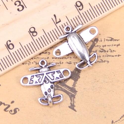 18pcs Charms airplane plane 18x19mm Antique Pendants,Vintage Tibetan Silver Jewelry,DIY for bracelet necklace