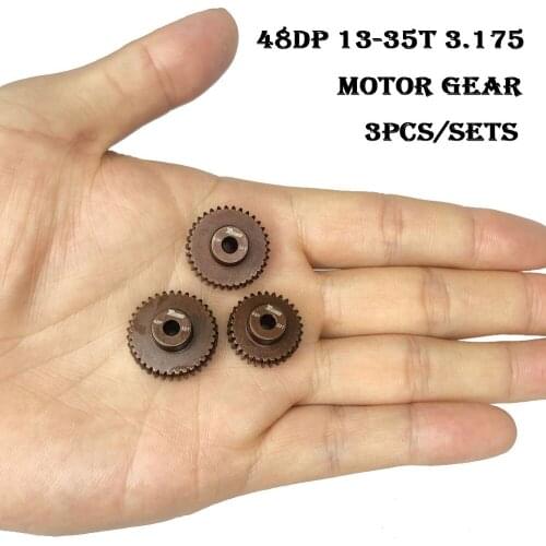 3Pcs 48DP Motor Gear Pinion 13T-35T Diamond Red Motor Gear HRC60 for Redcat Tamiya HSP RGT 1/10 1/12 1/14 1/16 RC Car