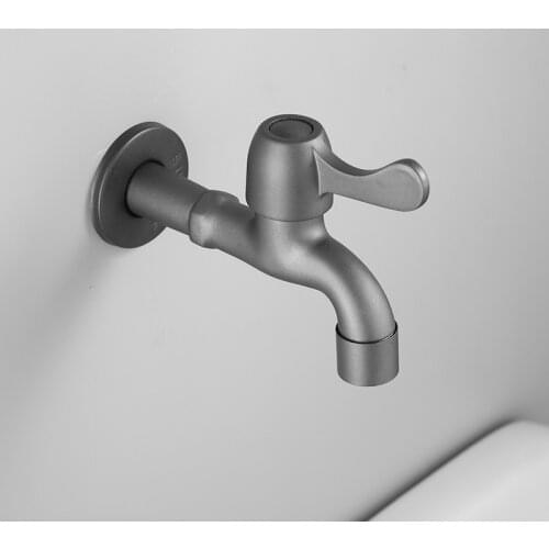 Garden Mixer Black Gray Matte Washing Machine Faucet Wall Bathroom Mop Tap Toilet Single Cold Bibcock Faucet