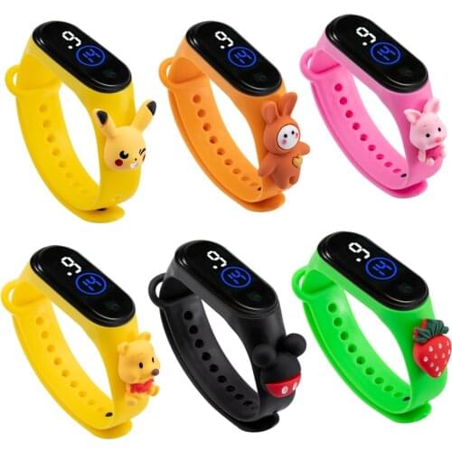 Pokemon Pikachu Smart Sports Watch Children pokémon Cartoon Watches Womens Watch Kids Smart Wrist Strap Touch Waterproof Gift