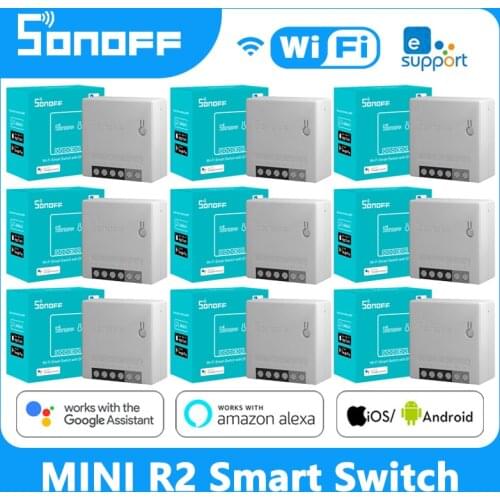 SONOFF MINIR2 10A Mini Wifi DIY Smart Switch Module Smart Home Wireless Two-Way Switches Voice Control With Alexa Google Home