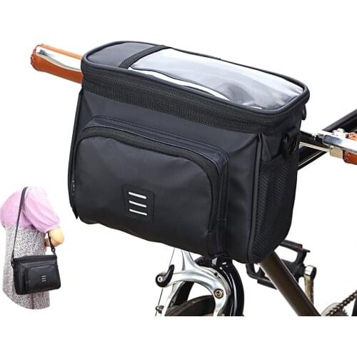 Bicycle Handlebar Insulated Bag MTB Bike Front Touchscreen Storage Luggage Pannier Cycling Head Basket As Shoulder Backpack