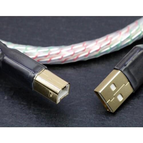 Hi-end Top-rated Silver Plated + shield USB Cable, Hi-END Type A to Type B Audio Cable, Hifi Data Cable ,For DAC