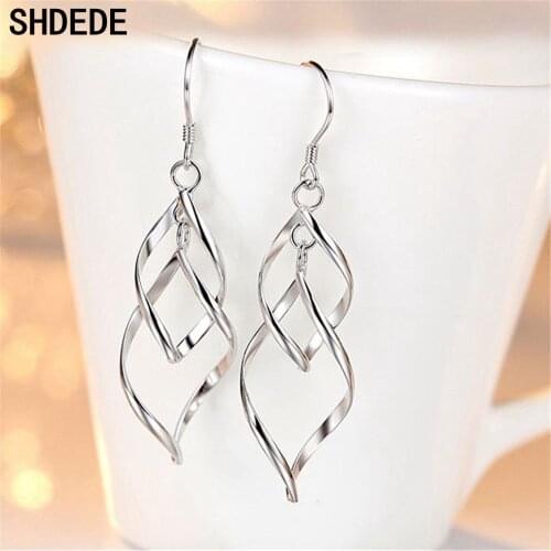 SHDEDE Geometric Drop Earring For Women Lady Wedding Engagement Party Fashion Jewelry Gift Dangler Eardrop -WH54