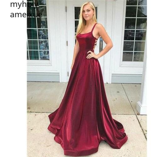 2019 Sexy Cheap Red Evening Dress A-line Formal Prom Party Dresses Sweep Train Sleeveless Evening Gown Custom Made Plus Size