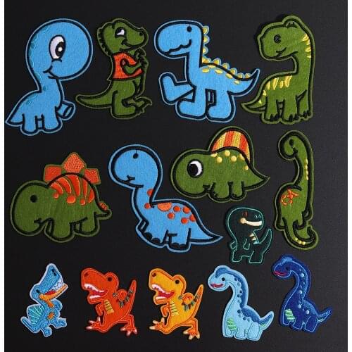 1Pcs Dinosaur Embroidery Patch Cartoon Jurassic Park Iron On Sew On Patches for DIY T-shirt Clothes Stickers Decor Appliques