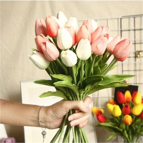 10Pcs Tulip Artificial Flowers Real Touch Artificial Decoration Bouquet Flowers for Home Gift Wedding Decorative Flowers