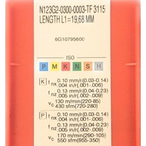 10PCS CARBIDE INSERT N123G2-0300-0003-TF 3115