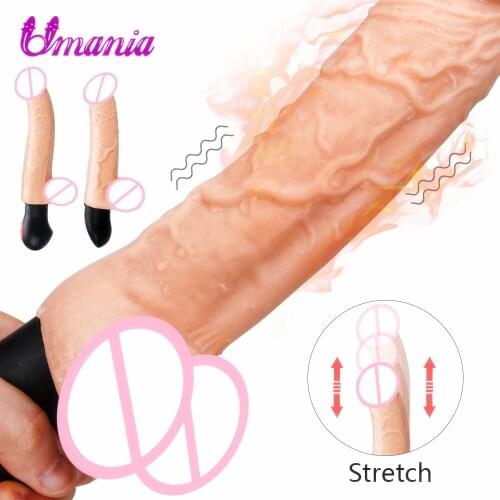 12 Speeds Stretch Dildo Vibrator Masturbation G-Spot Vaginal Stimulator Heating Big Realistic Penis Vibrators Sex Toys for Women