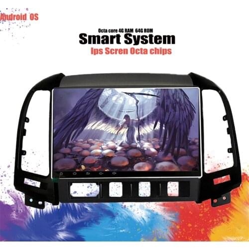 2din 6+128G Android 10.0 DVD Player Bluetooth GPS Navigation Radio for 2005-2012 HYUNDAI SANTA FE with WIFI Tape Recorder