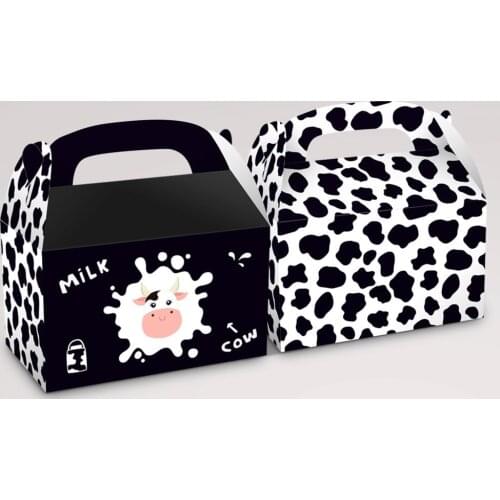 4pcs Cows Gift Bags Farm Party Paper Bag Birthday Party Decorations Kids Candy Bag Wedding Party Favors Baby Shower Supplies