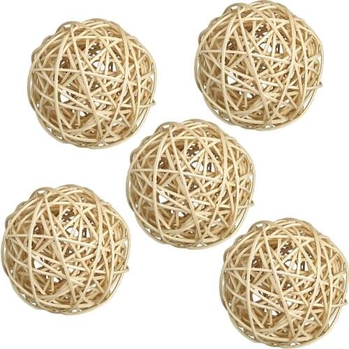 5x Wicker Rattan Ball 7CM Twig Orbs Balls DIY Crafts String Lights Ornament