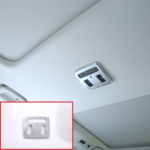 For Land Rover Discovery 5 2017 Car Interior Accessories ABS Matte Chrome Rear Roof Reading Light Frame Cover Trim