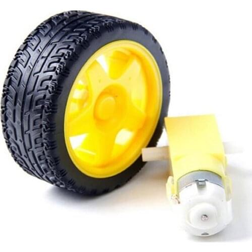 BlueRaven Smart Car Robot Plastic Tire Wheel with DC 3-6V Gear Motor for Arduino