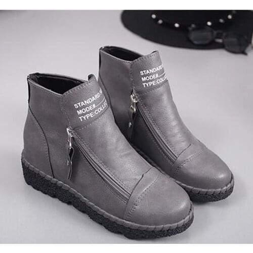Handmade Ankle Boots With Fur Retro Boots Shoes Women Fashion Handmade Slip-on Soft Leather Winter Warm Boots Ladies C260