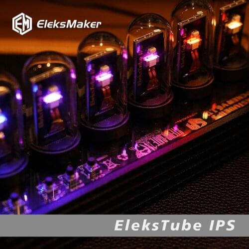 Elekstube IPS Nixie Tube Digital Clock Electronic Calendar 6 Bit LCD Time Photo Display Creative Retro Desk Decoration Gift BF
