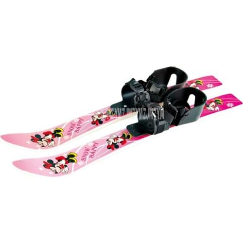 68cm Children Outdoor Sport Snowboard With 1Pair Ski Pole Professional Snow Skiing Board Deck For 3-10 Years Old Kids Ski Board