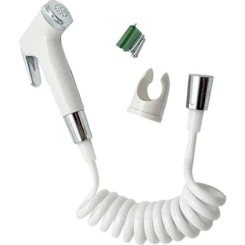 Chromed ABS Handheld Bidet Sprayer Bidet Toilet Shattaf Sprayer Shower Sprayer with Hose Wall Mounted