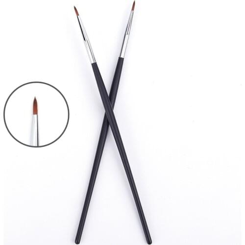 2Pcs Basic Eye Makeup Brush Eyeliner Thick Aluminum Tube Eye Patch Beginner Makeup Tool
