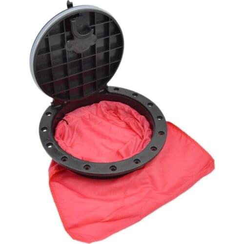 8" Black Deck Plate Kit Deck Hatch with Storage Bag for Fishing Kayak Boating