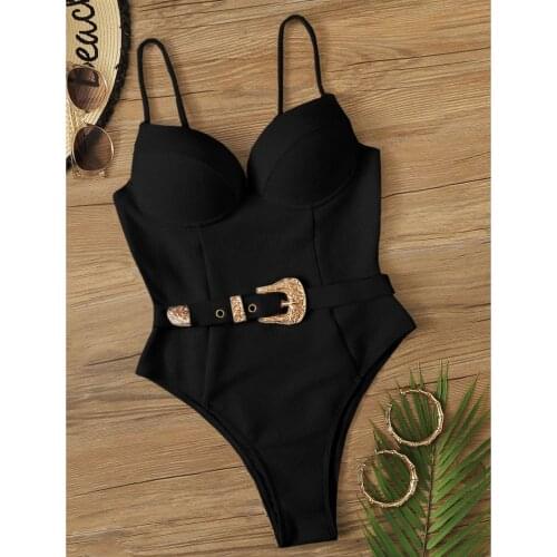 Swimming Suit For Women One-piece Swim Suit High Waist-folded Steel Bikini Swimwear Jumpsuit Beachwear Swimsuit Bathing Suit