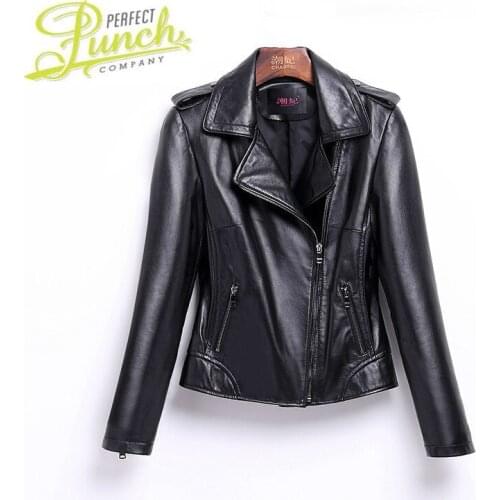 Jacket For Female Geniune Sheepskin Leather Jackets Slim Plus Size 5 XL Spring Autumn chaqueta mujer MF170