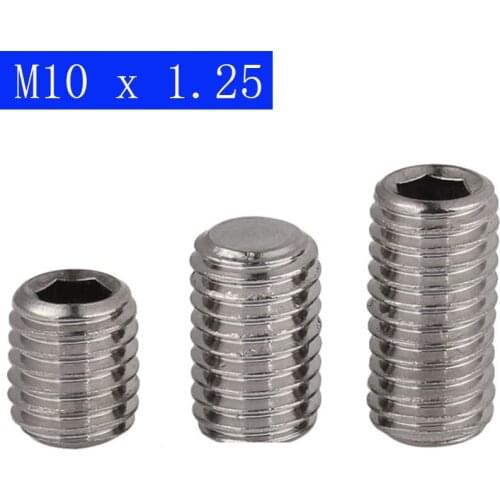 M10 x 1.25mm ( 10mm ) FINE PITCH Grub screws socket SET screws 304 stainless steel DIN 913