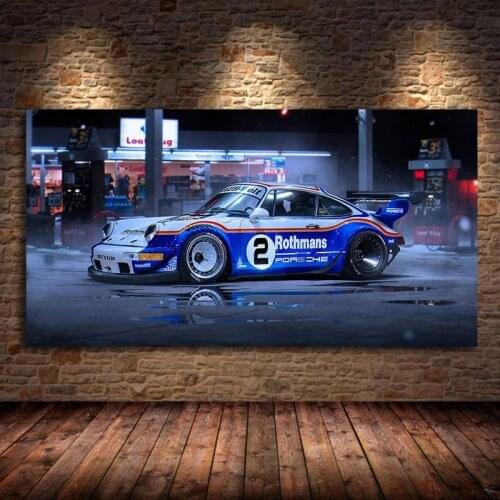 Manipulated Sport Race Cars Vehicle Fabric Posters Living Room Home Decor Wall Decorative Canvas Paintings Art Prints Unframed