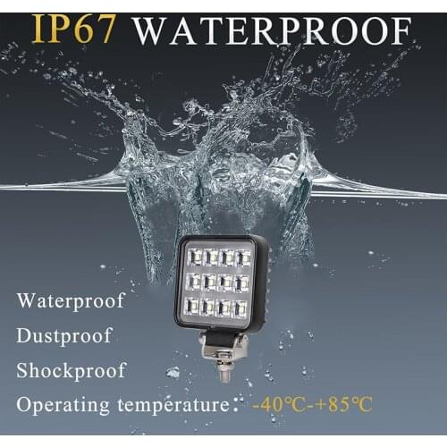 Minjie Square 18W LED Work Light 10V-30V Off Road Flood Lamp For Car Truck SUV 6000K Auto Truck Road Ledbar Offroad Accessory