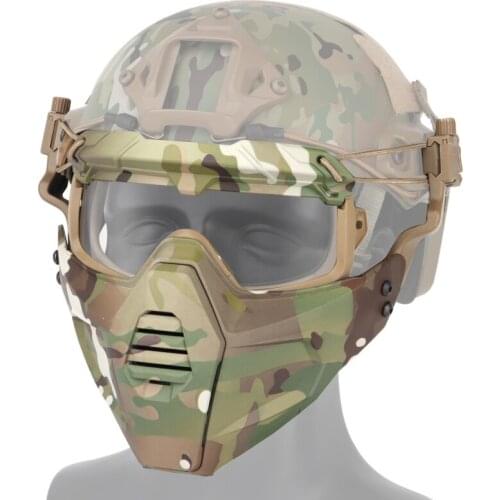 Motorcycle Tactical Glasses Goggle Mask With Detachable Mask For Airsoft/CS/Skiing/Snowmobile/Cycling/Halloween